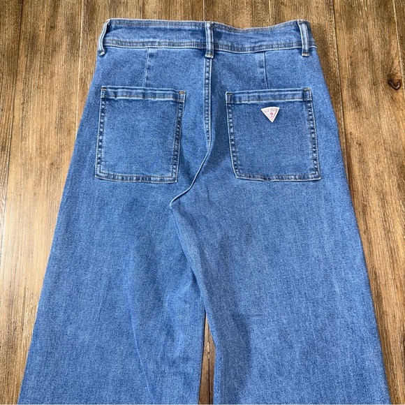 Guess Jeans 90s Ultra High Rise Wide Leg Jean 28 Fray Raw Hem - Picture 11 of 12